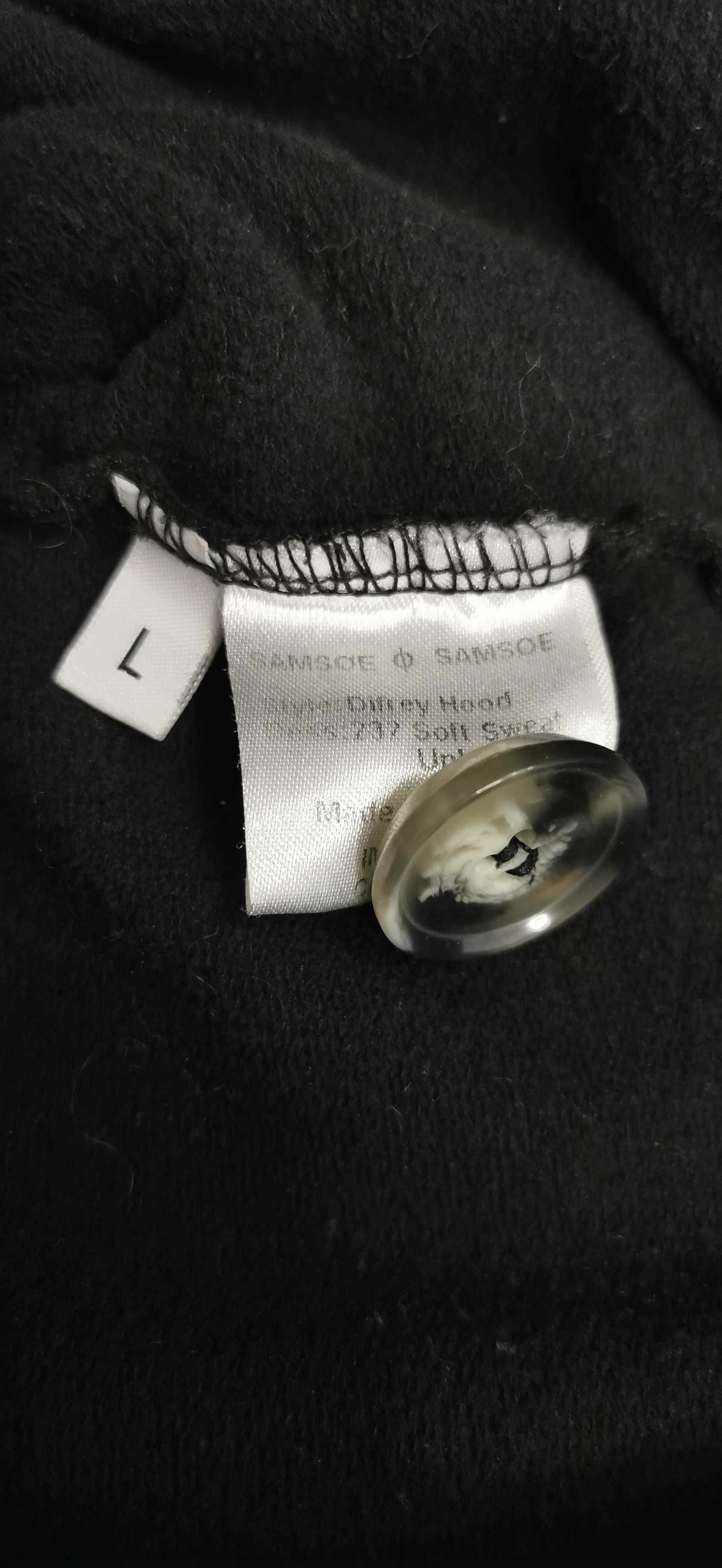 Bluza z kapturem Samsoe Samsøe czarna na długi rękaw rozmiar L/XL