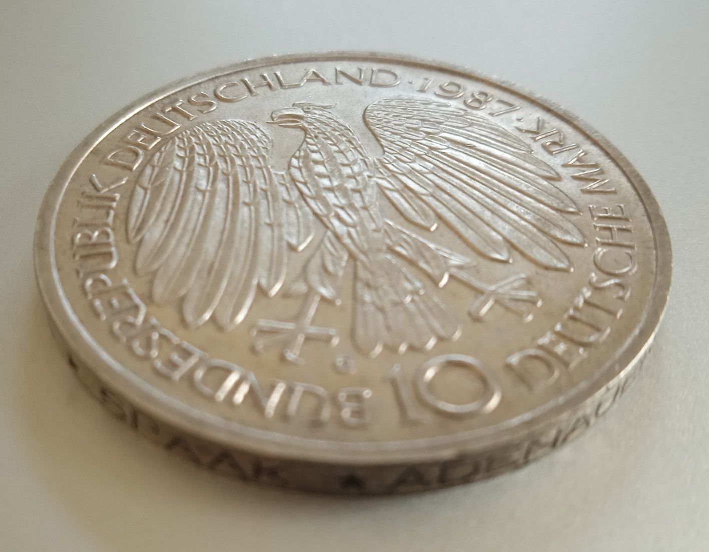 srebrna moneta kolekcjonerska 10 deutsche Mark 1987 WE EG