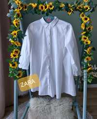 Koszula damska bawelniana biała Zara M rozkloszowana rękaw 3/4
Kolor b