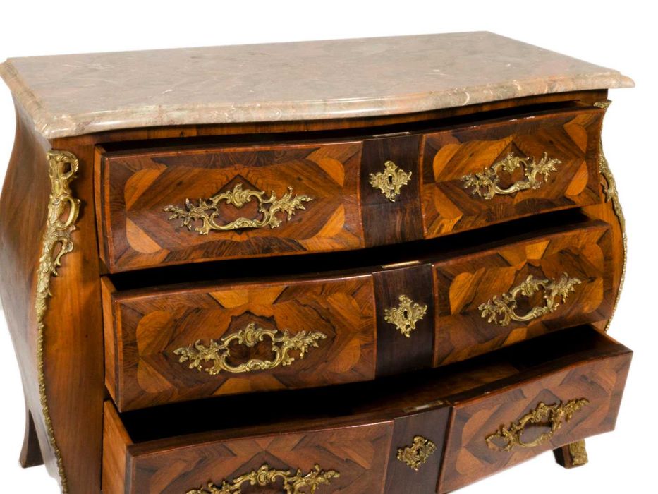 Cómoda Pau Santo Luís XV, Tampo Mármore, Século XIX