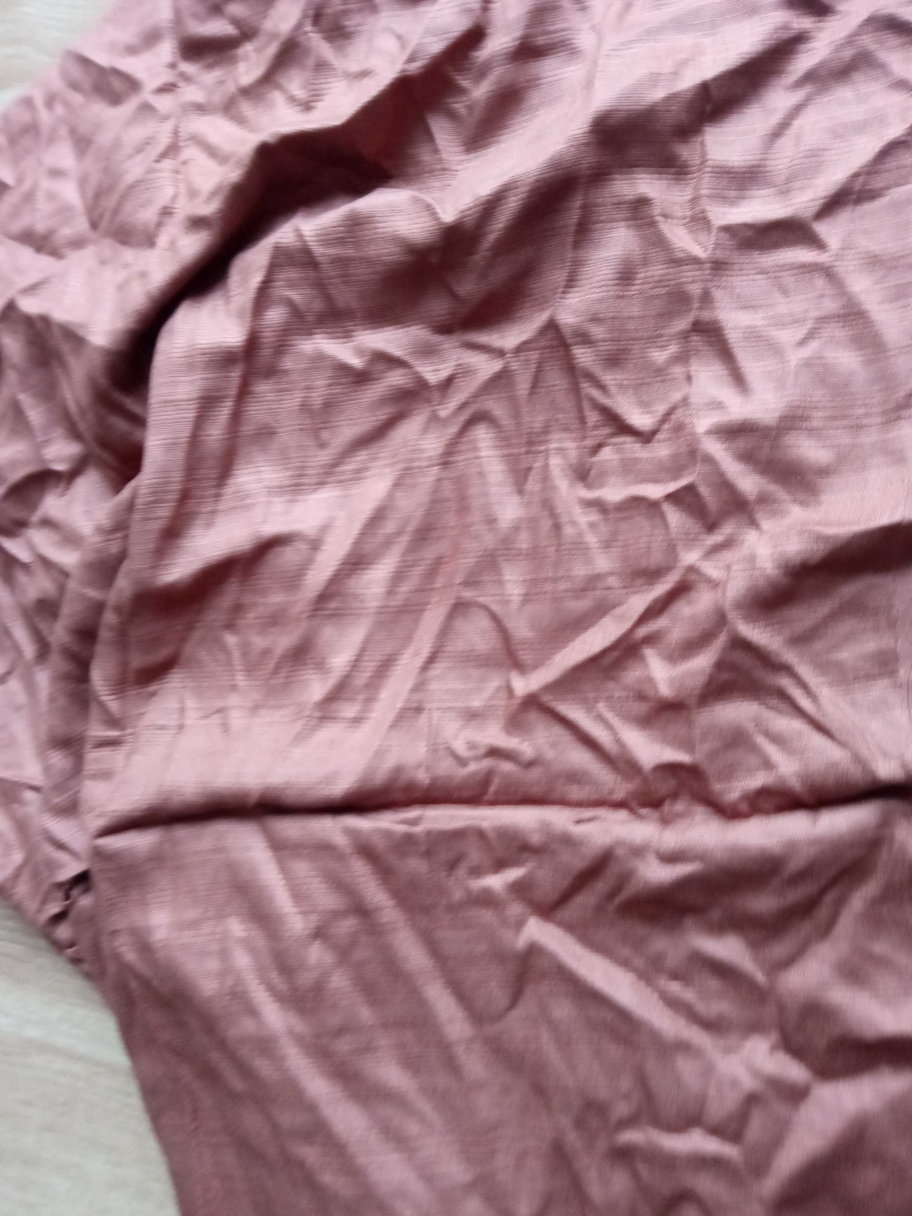 Duża chusta szal oversize brązowa z frędzlami 180 x 70 cm