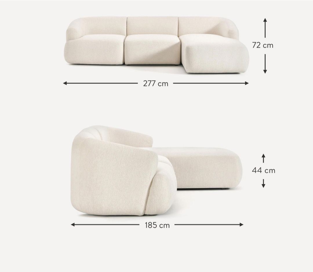 Sofa narożna modułowa Sofia 3-osobowa