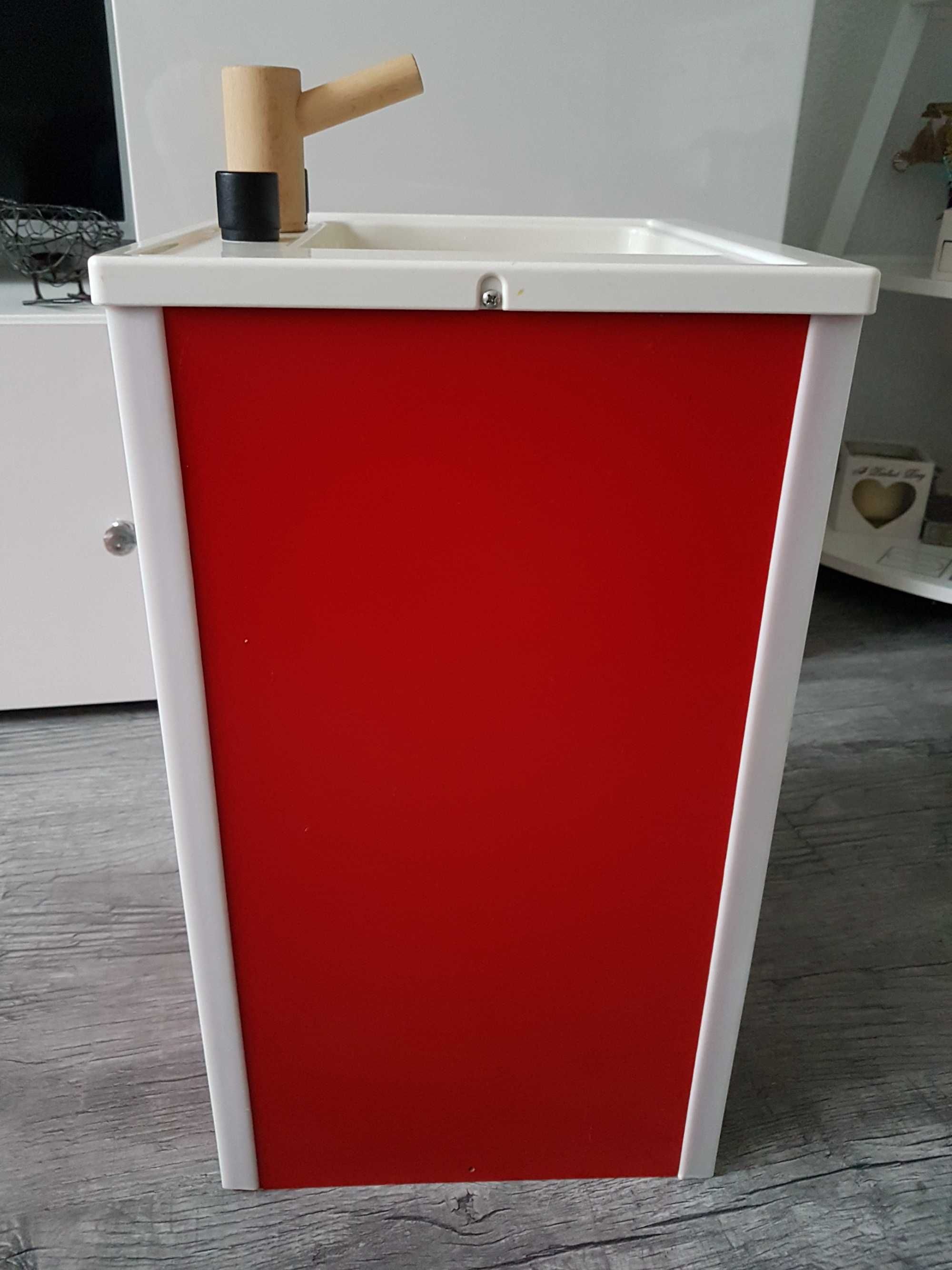 BRIO czerwony drewniany zlewozmywak zlew szafka kuchnia