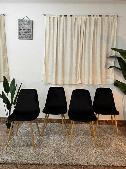 Novo cadeiras veludo pack 4/6 cadeiras Levamos a sua casa Envio gratis