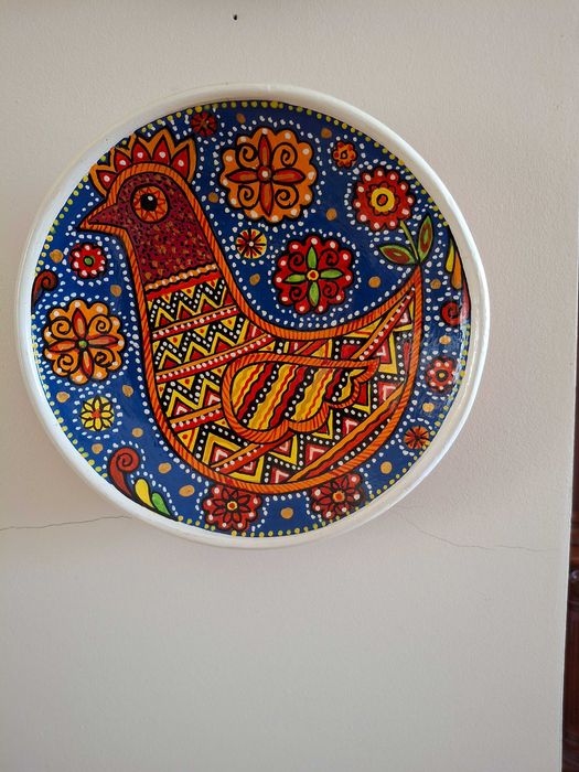 Гуцульська керамічна тарілка діаметром 23 см
