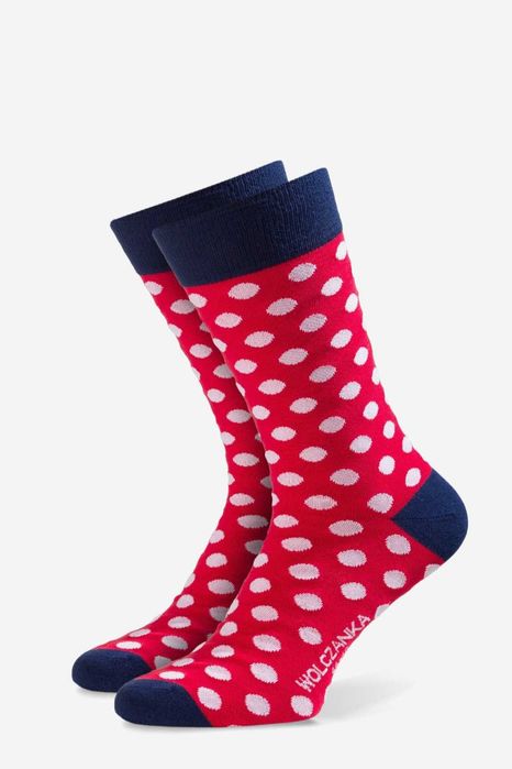 Nowe czerwone skarpety garniturowe Wółczanka, 42-43