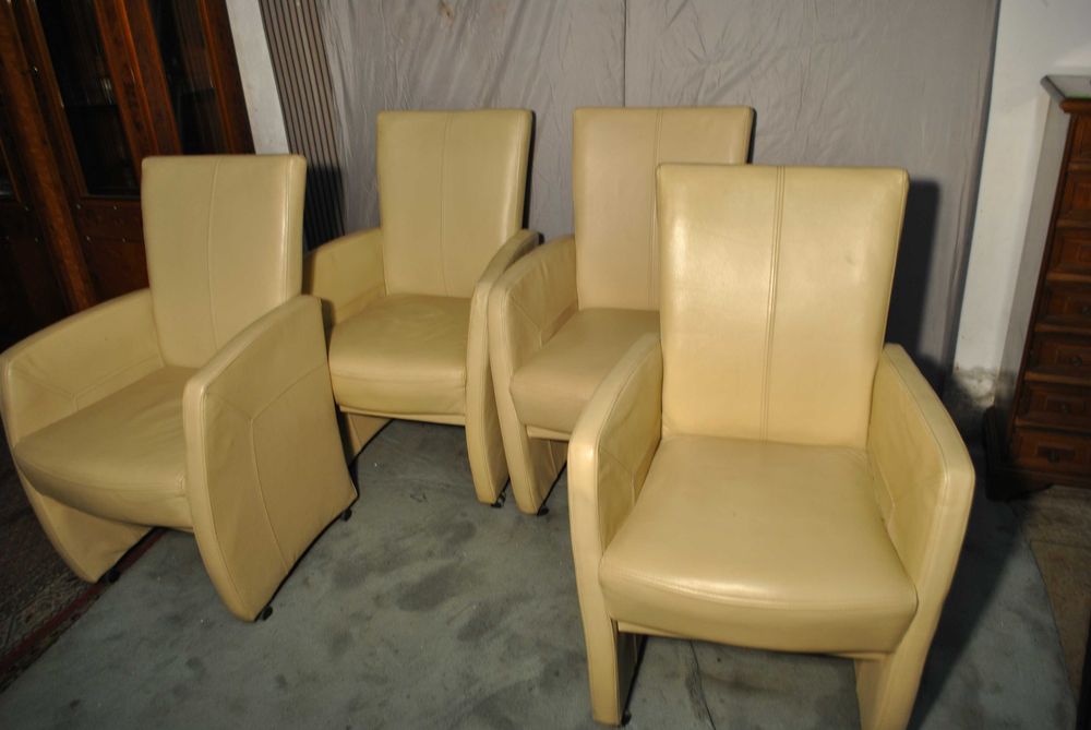 4 Fotele Klubowe  Skórzane Ecri  z Niemiec