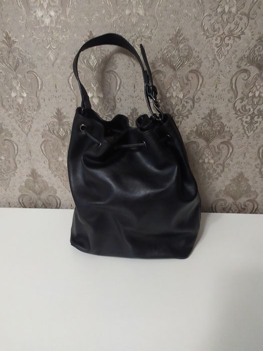 Стильна чорна жіноча сумка з екошкіри, женская сумочка