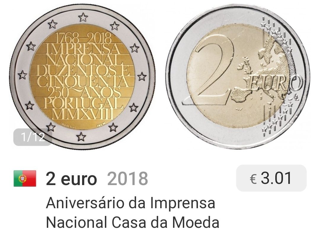 Moeda 2€ Portugal, 2018