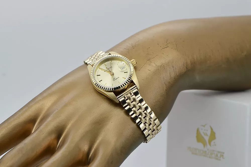 Złoty zegarek z bransoletą damską 14k Geneve lw020ydy&lbw008y Poznań