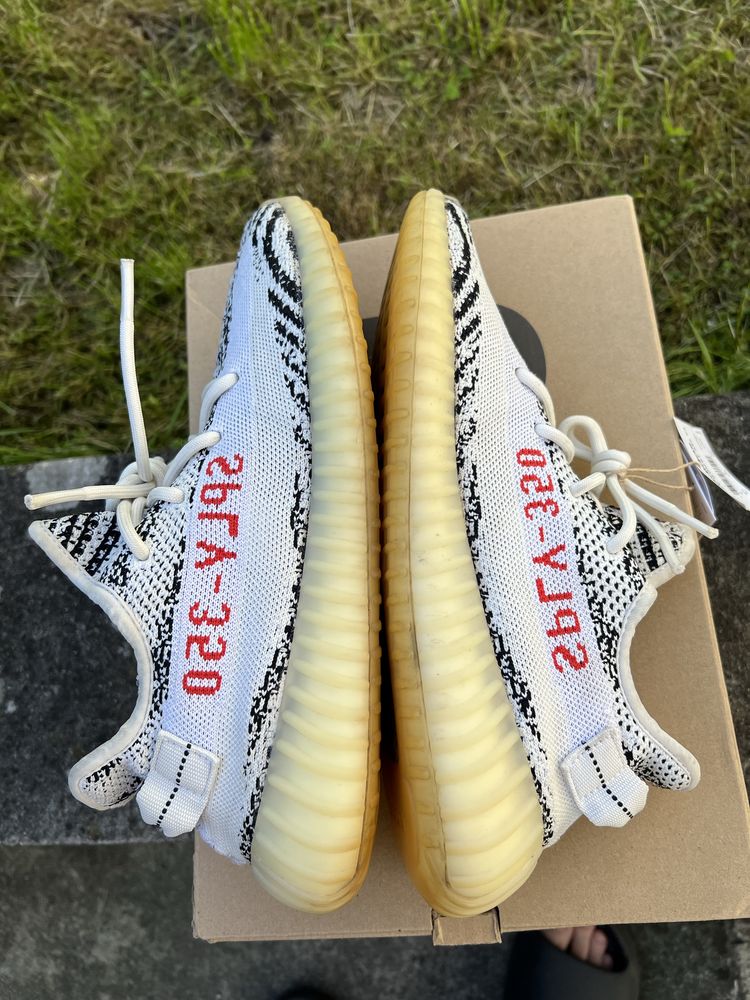 Adidas Yeezy Boost 350 V2 Zebra sneakersy czarno białe kanye 43 1/3