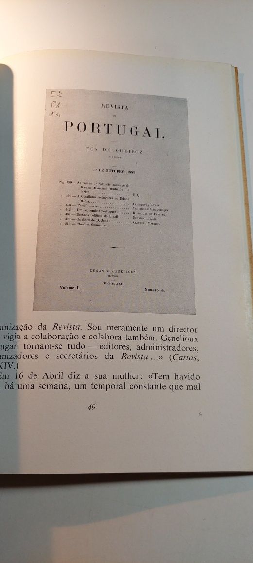 Cartas de Eça de Queiroz aos seus Editores Genelioux e Lugan (1961)