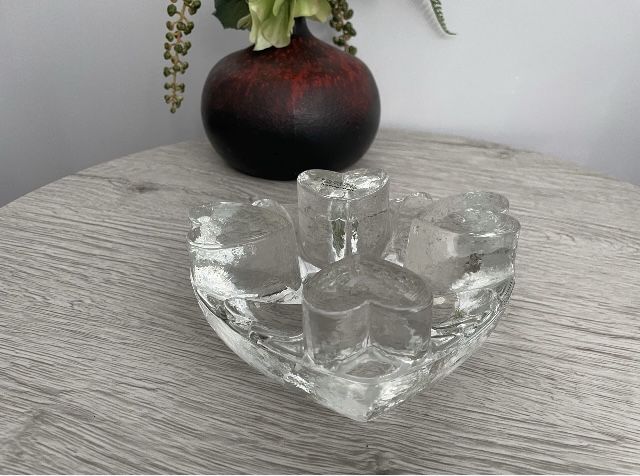 Szklany podgrzewacz/świecznik Georgshutte, Niemcy lata 70.