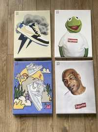 Obrazy „Kermit x Supreme” „Mike Tyson x Supreme” i 2 inne