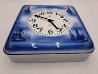 Zegar ceramiczny ścienny HAU mechanizm kwarcowy Junghans styl Delft