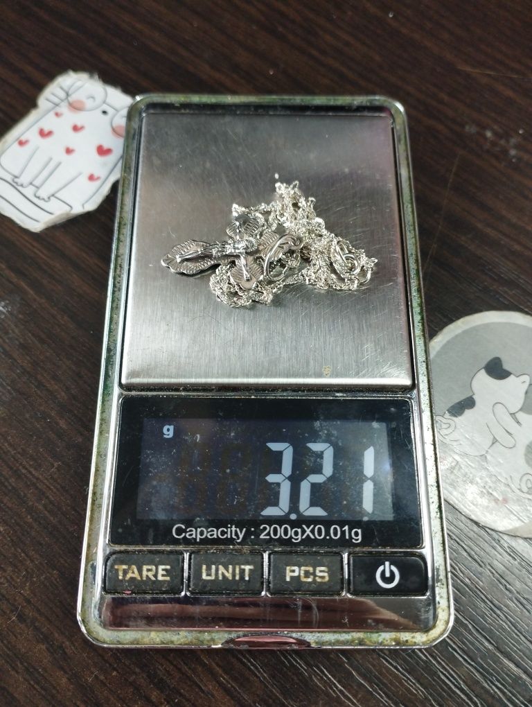 Серебряная цепочка с крестиком 3.21 грамма 45 см