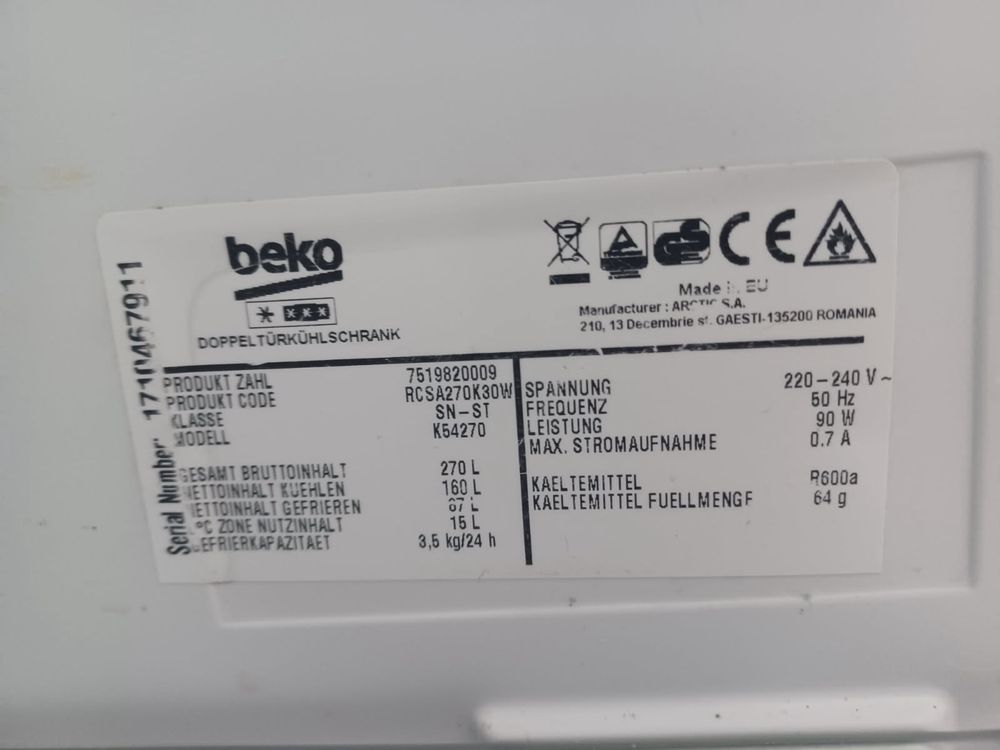 Uszczelka do lodowki beko nowa