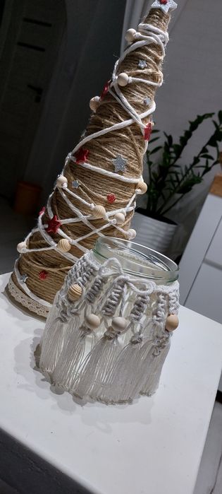 Lampiony makrama świecznik Boho z makramy