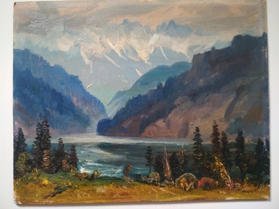 Картина горы река