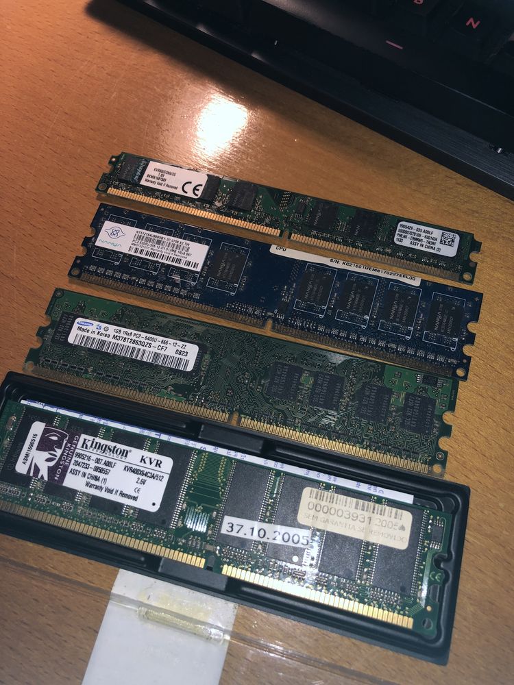 Conjunto memorias ram samsung, kingston, nanya