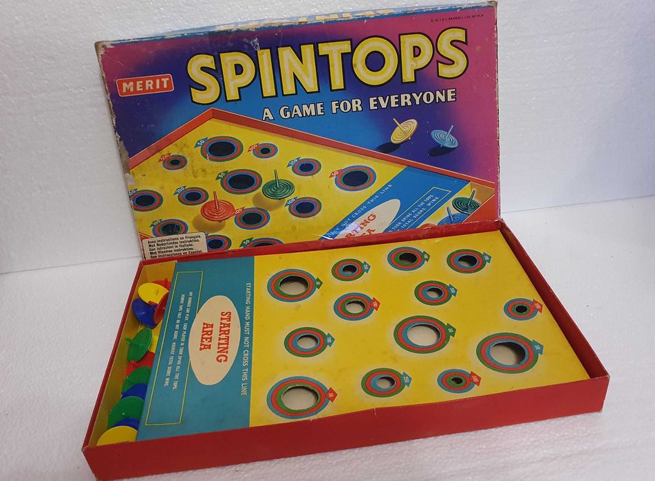 Jogo de tabuleiro SPINTOPS - Merit - Majora - Anos 60 - RARO