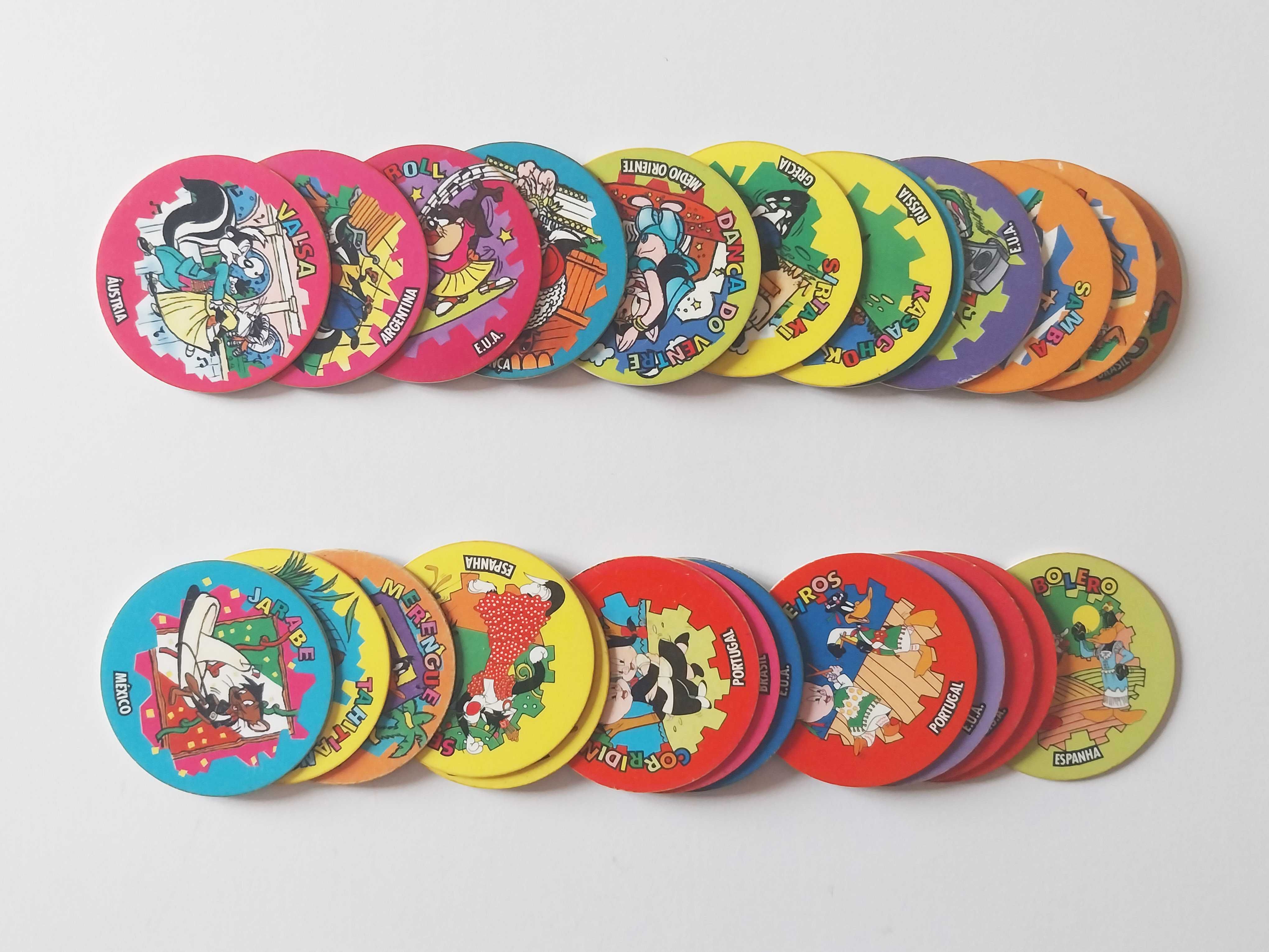 26 tazos WORLD TAZO (22 diferentes) azuis | lote Matutano