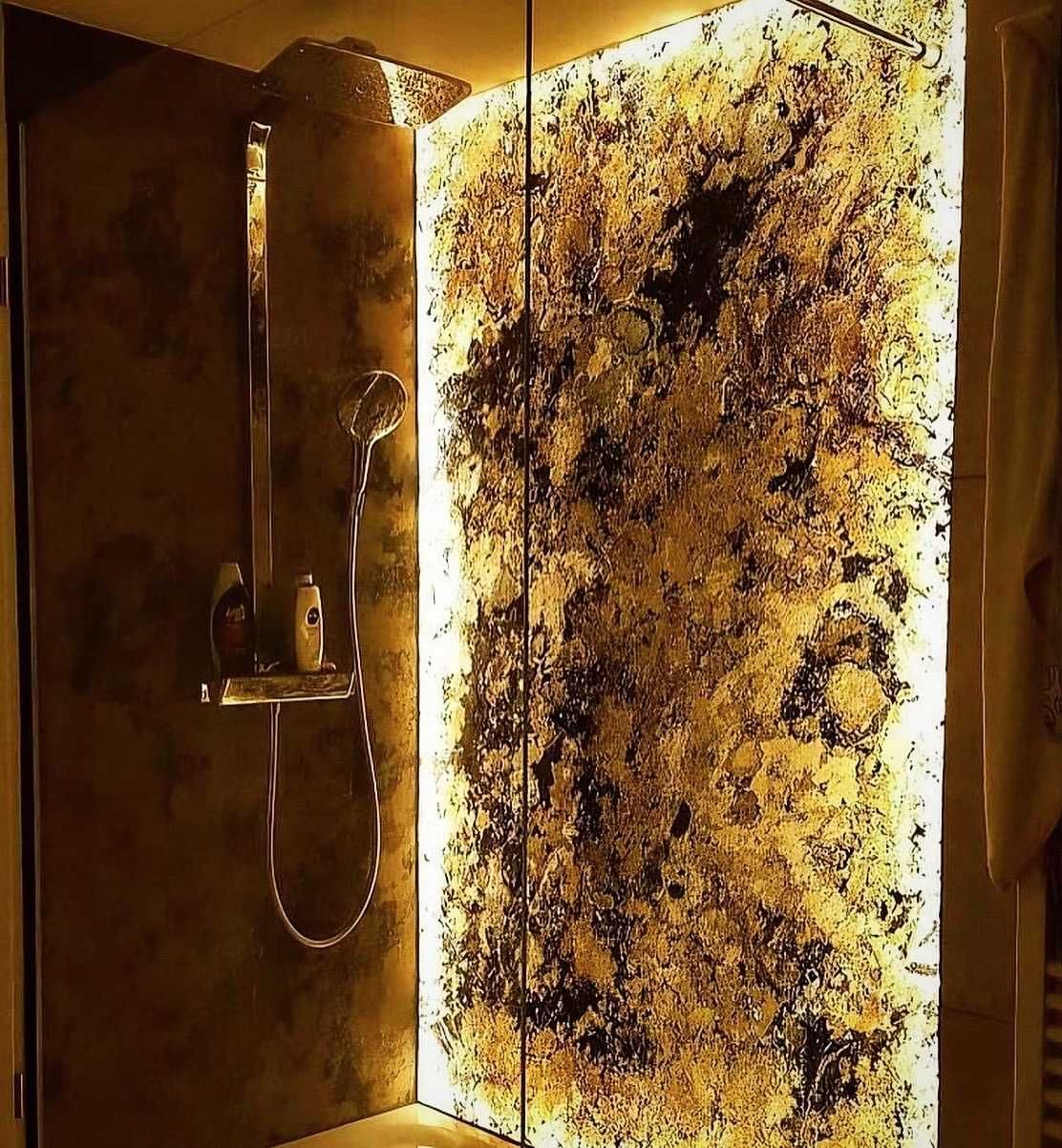 HOTEL recepcja BAR aranżacja UNIKAT fornir KAMIENNY w ROLCE naturalny