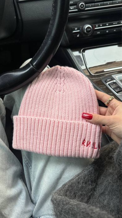 Шапка чорна рожева RB Ruslan Baginskiy  Руслан Багинский Багінський