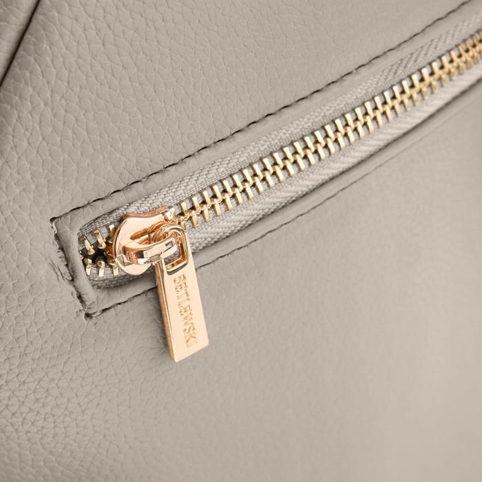 BETLEWSKI Plecak Damski Miejski Beżowy Skóra Ekologiczna Szelki Uchwyt