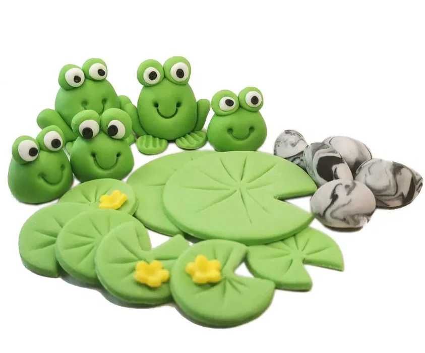 Cukrowy zestaw na tort - żabki
