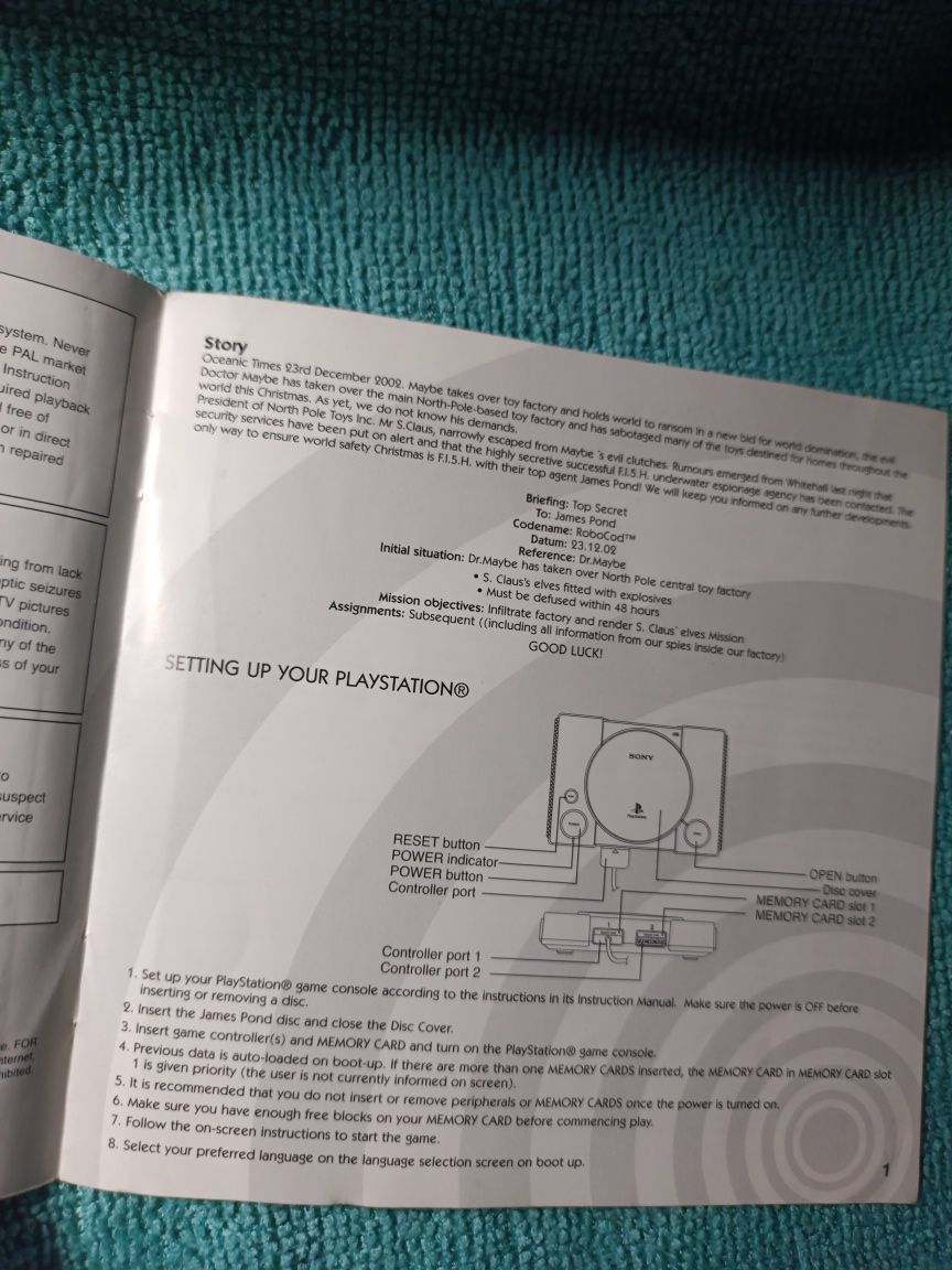 Ps1 Robocod James Bond 2 psx psone Książeczka Manual Angielski