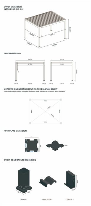 Pergola aluminiowa wolnostojąca. Zadaszenie żaluzjowe aluminiowe.