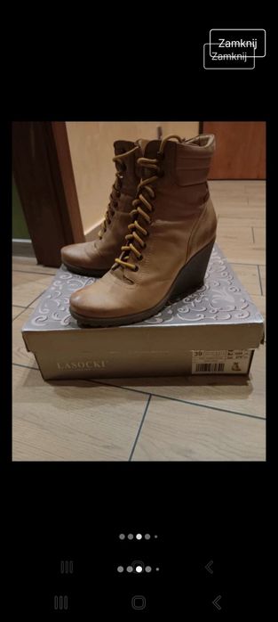 Skórzane botki damskie Lasocki 39