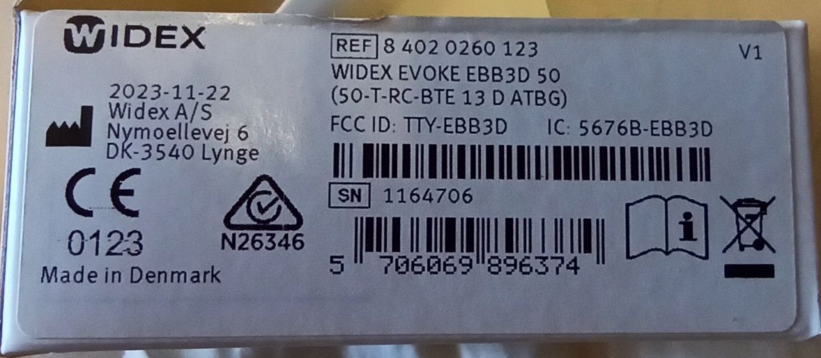 Слуховой аппарат WIDEX Evoke EBB3D 50. Элитный. Мегамощный
