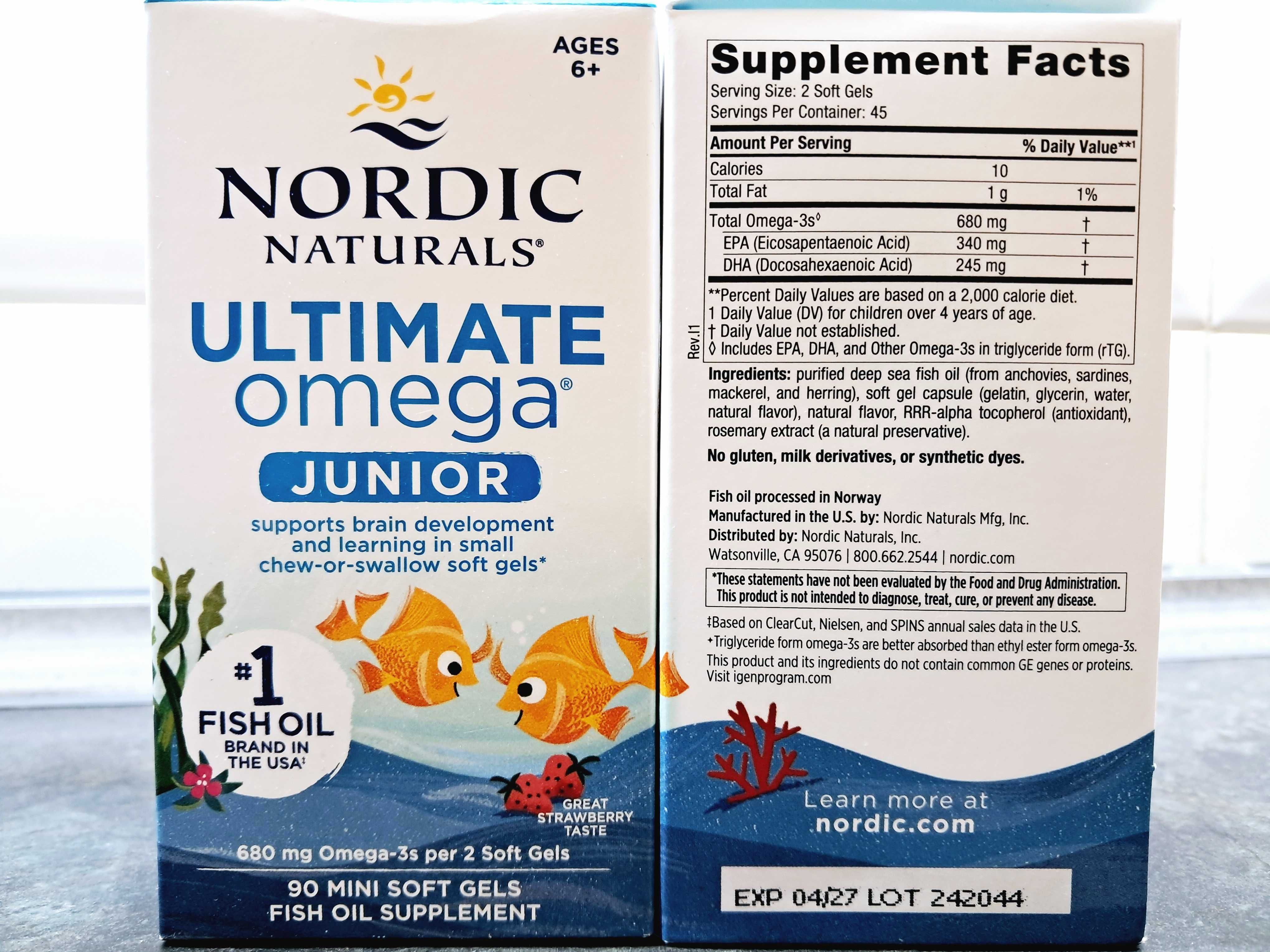 Nordic, Ultimate Omega Junior 680 мг (90 мини-капс.) омега-3 для детей