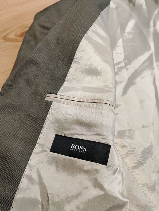 Szara Wełniana Marynarka Hugo Boss Vintage 00's