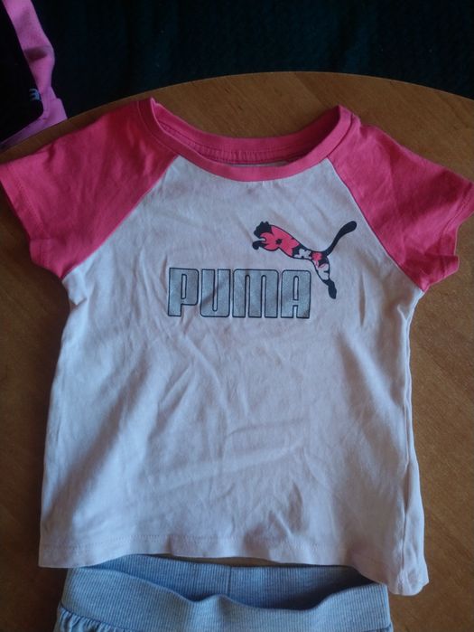 Komplet zestaw bluzka t-shirt koszulka spodnie rybaczki puma