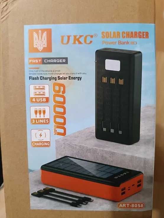 Повербанк solar 60000 mAh Power bank UKC портативний павербанк