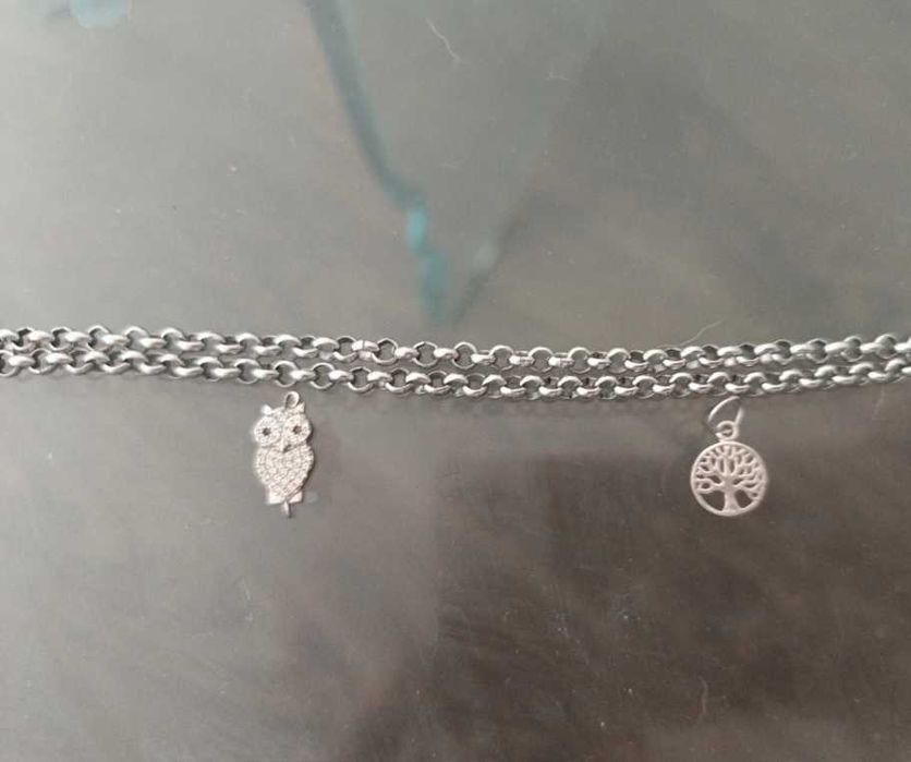 Pulseira aço inoxidável - Oferta 2 pendentes