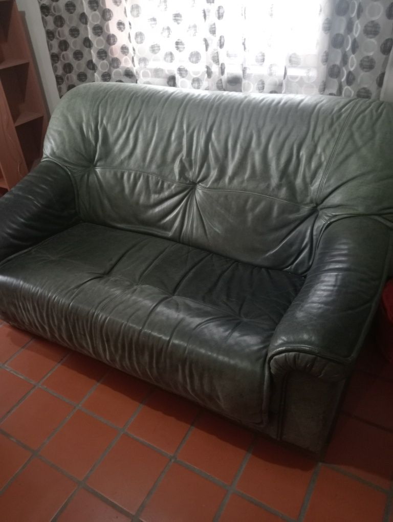Sofá em pele 2 lugares