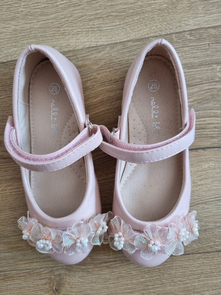 Buty buciki wizytowe Nelli blu r. 28 dla dziewczynki pudrowy róż