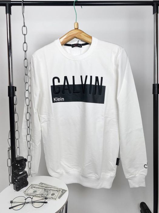 Calvin Klein мужской свитшот кофта джемпер белый оригинал реглан