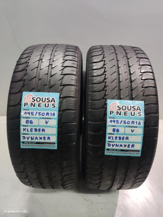 2 pneus semi novos 195-50r16 kleber - oferta dos portes 85 EUROS
