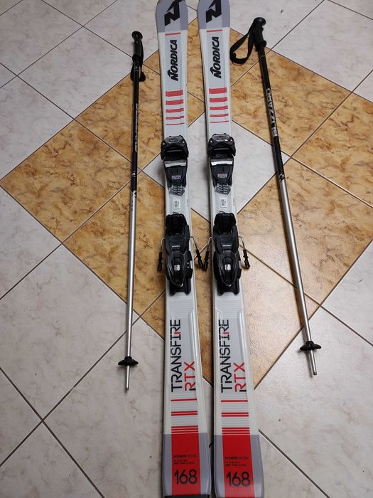 Narty zjazdowe NORDICA TRANSFIRE RTX 168 cm z kijkami