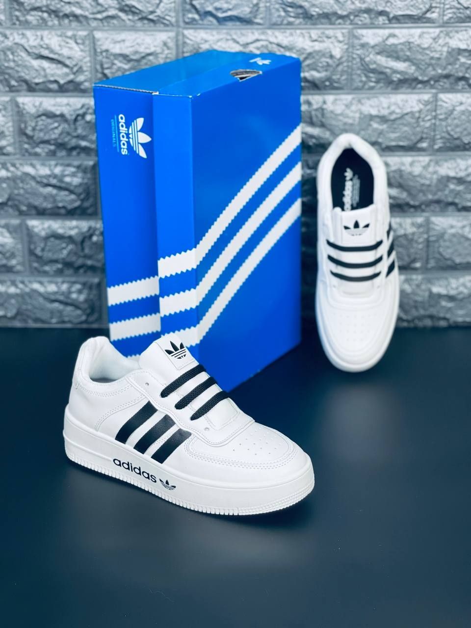 Женские Кроссовки Adidas Белые Кожаные Кросовки Адидас