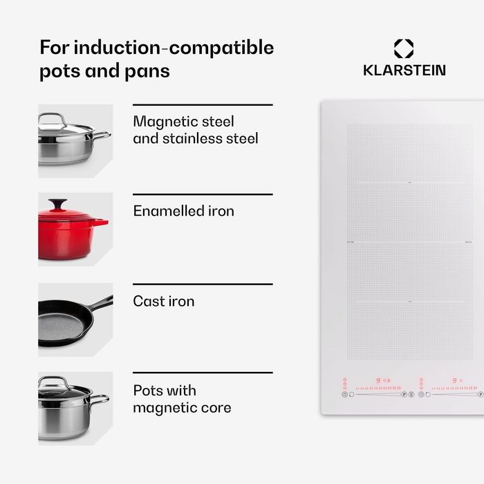 Индукционная плита 60 см  4 зоны Flex 7200W Touch White(Нiмеччина)