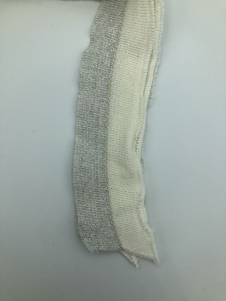 Ściągacz do kurtek/bluz biało-srebrny 1,30 m. x 4 cm.
