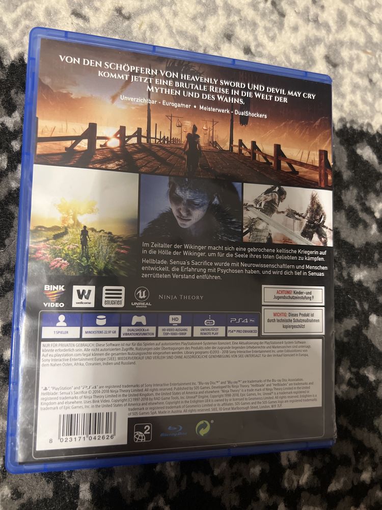 Hellblade PS4 w dobrym stanie