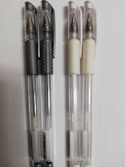 Długopis żelowy Grand żelopis biały i srebrny 4 sztuki