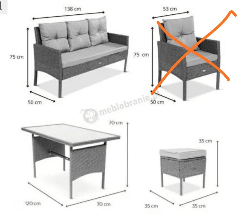 Meble ogrodowe technorattan